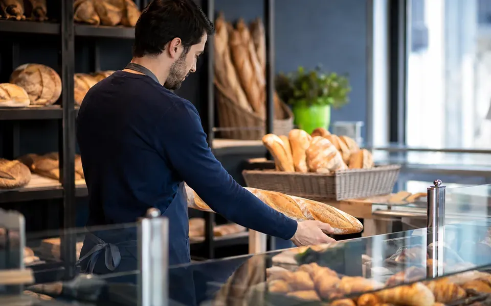Illustration du métier de vendeur en boulangerie