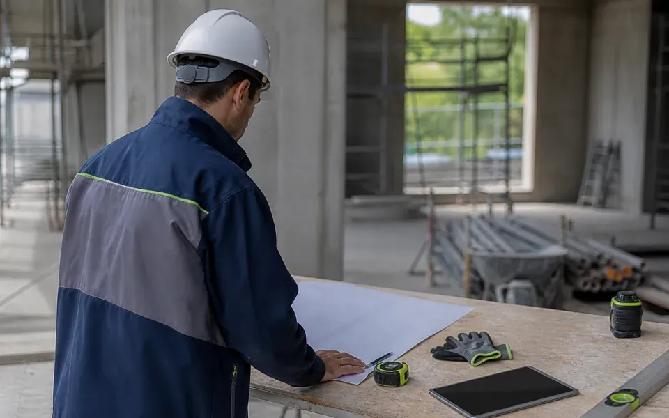 Scène de travail dans le bâtiment et la construction